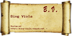 Bing Viola névjegykártya